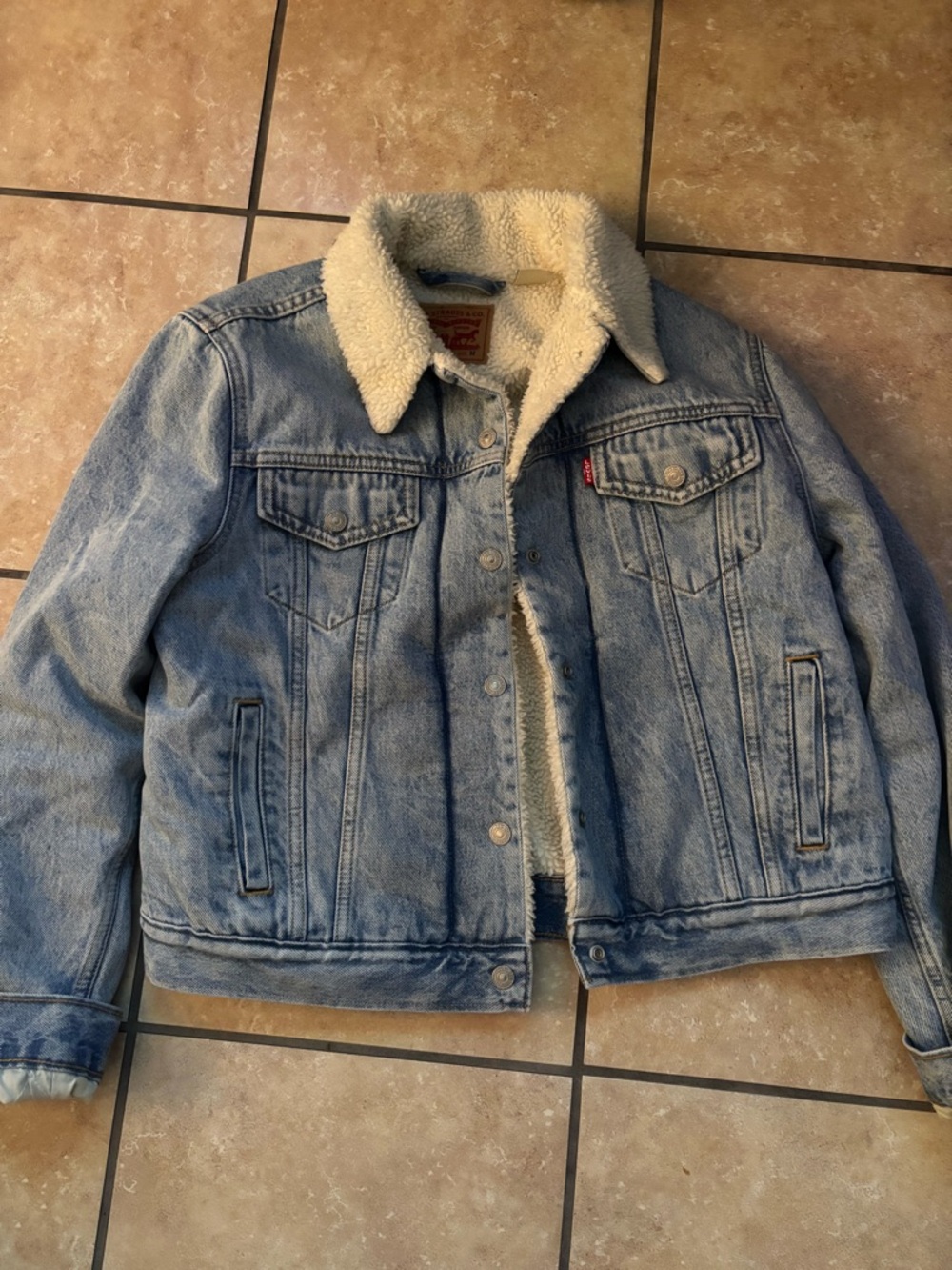 Levi's Light Blue Denim Sherpa-Lined Jean Jacket
